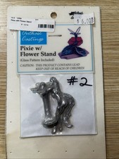 Vintage Outkast Casting Pixie W/Flower Stand Stained Glass Sculpture