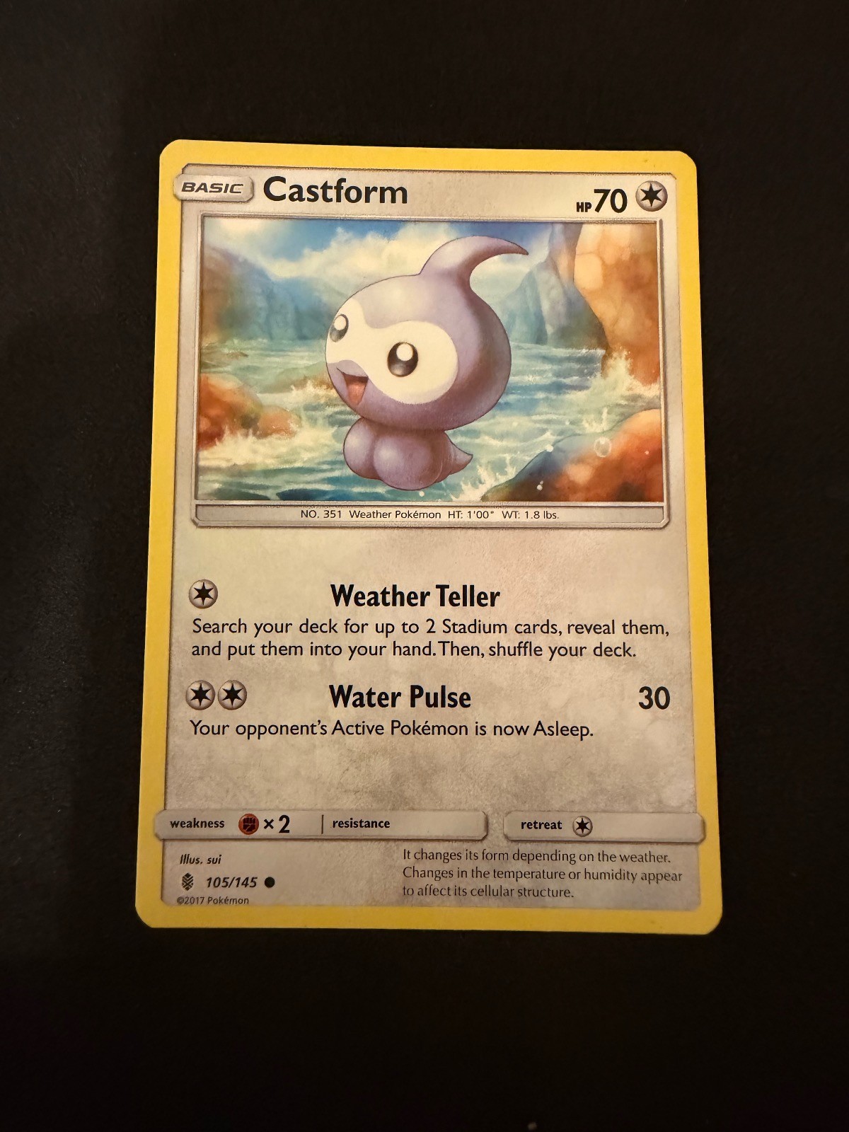 Castform 105/145 Common Guardians Rising Pokemon Near Mint