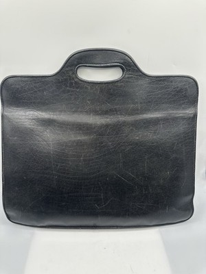 Vintage Christopher TekVerk Custom Crafted Black Leather Satchel Handbag