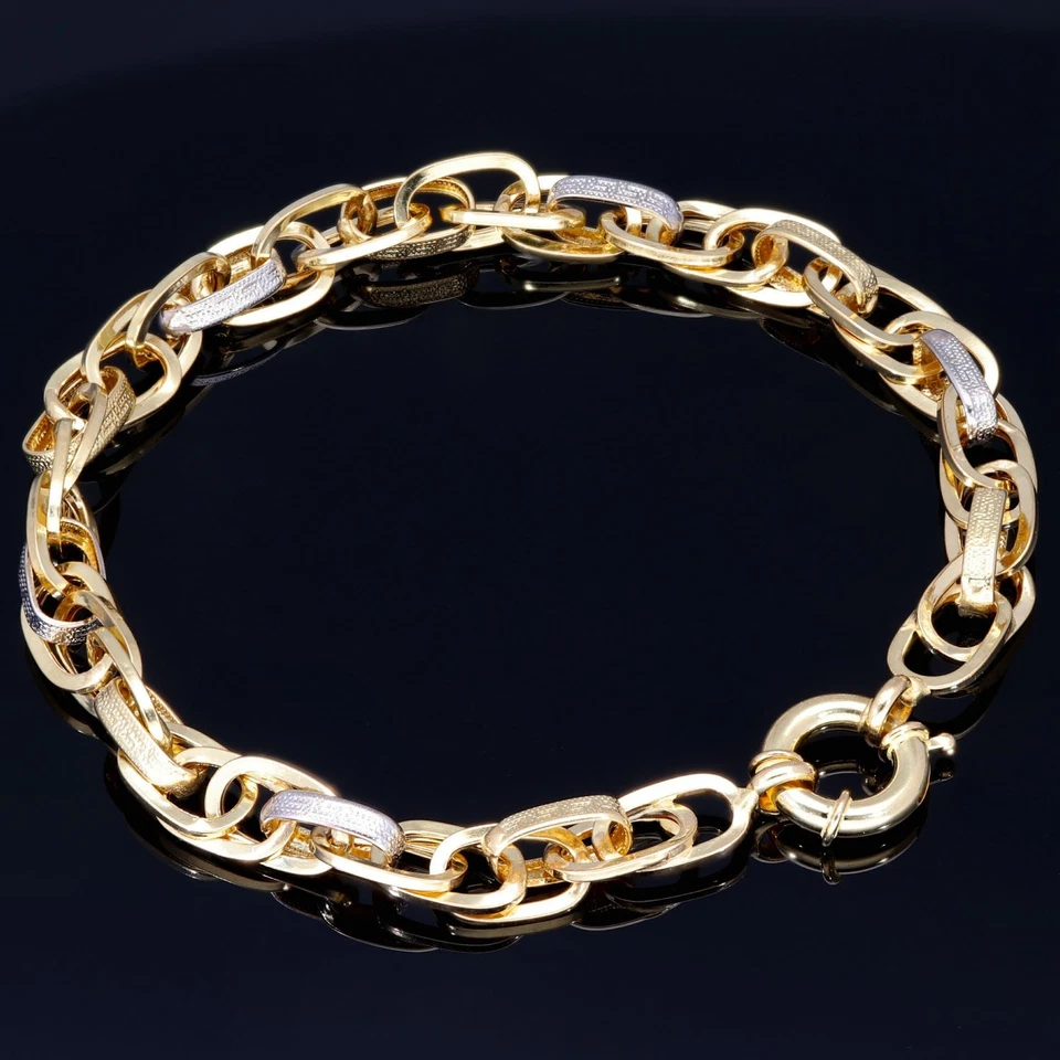 Greco Goldarmband Armband 585 14K ECHT Gold 19,5cm 6,5mm  NEU Ankerarmband