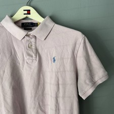 Polo Ralph Lauren Shirt Mens Large L Pink Custom Slim Fit Short Sleeve Polo Top