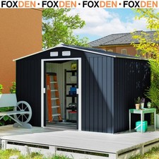 Garden Shed Galvanised Metal 9 x 6 ft Storage Shed Foundation Kit Sliding Door