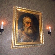 Antico dipinto fiammingo olio su iuta del XVII secolo, scuola Jusepe de Ribera