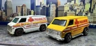 Hot Wheels Redline Pair Of Paramedic Ambulance Vans - 1975 White & 1977 Yellow