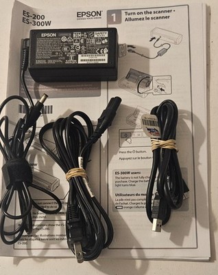 OEM Epson AC Adapter forES-200  ES-300W DS-320 Scanner w/ USB & Manual