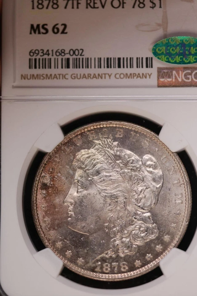 1878 7TF Rev 78 Morgan Silver Dollar NGC MS 62 CAC *DoubleJCoins* JL1100-377 - Image 2 of 4