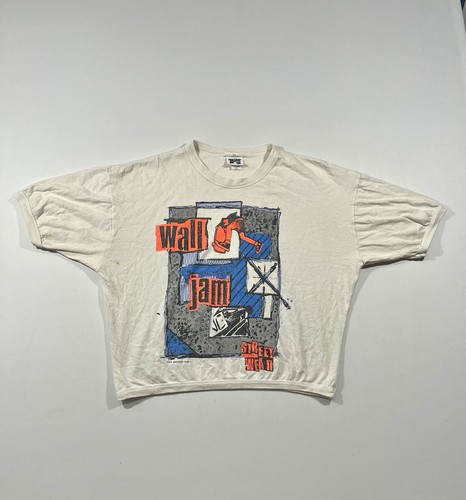 Vintage 1989 Wall Jam Street Wear Graphic T-Shirt S/M 80s Hip Hop Skate
