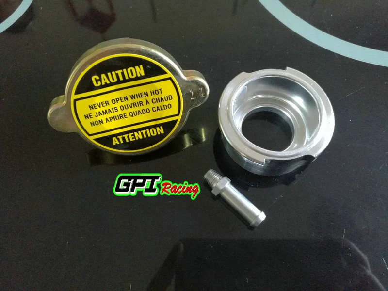 Cuello de llenado de radiador soldado Billet aluminio + 1 tapa de radiador gratis 1,1pa NUEVO Foto 2 de 4