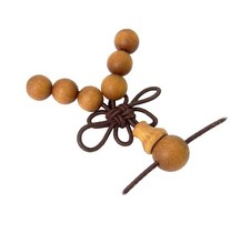 😏 Indisches Sandelholz Buddha-Perle + Stupa & 6x 6 mm Kugeln - Set für Mala 😉