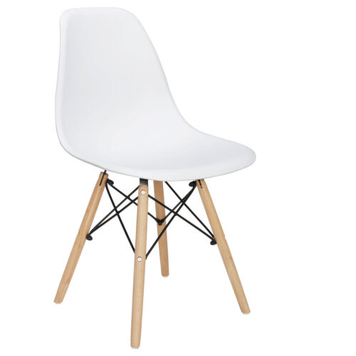 Set of 4 Modern Plastic Dining Chairs Shell Lounge for Kitchen Home Decorating - Picture 4 of 12