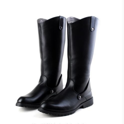Botas de montar a caballo de cuero hasta la rodilla de caballero con cremallera de PU para hombre - Imagen 11 de 11