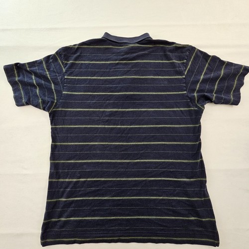 Vintage Nautica Blue Striped Short Sleeve Cotton Pocket Polo Shirt Men's M - Picture 2 of 7