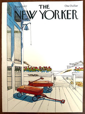 New Yorker magazine Cover Only Arthur Getz August 8 1977 Red Wagons Beach New Yorker magazine Cover Only Arthur Getz August 8 1977 Red Wagons Beach