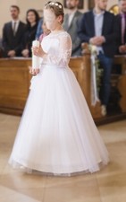 Kommunionkleid langarm mit Pailettenspitze nur 1x getragen mit Bollero