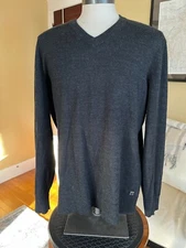 Smartwool Men's Sz. XL Kiva Ridge Merino Wool Blend V-Neck Pullover Sweater Gray