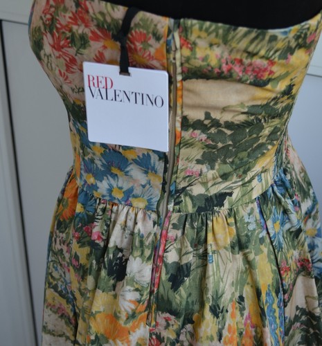 Nuovo Valentino ROSSO Fiore Selvatico Stampa Floreale Pieghe S M 42 Corsetto - Foto 17 di 23