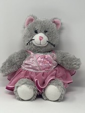 Build A Bear Grey Kitty Cat Plush Stuffed Animal Pink Tutu 17"