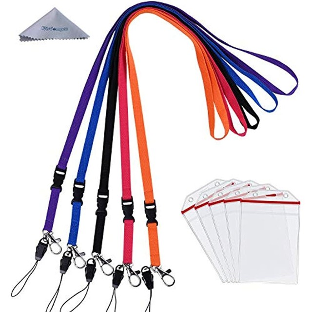 Lanyard Badge Holder, Clear PVC Heavy Duty Ziplock Vinyl ID With 22 Inch Neck 5 eBay