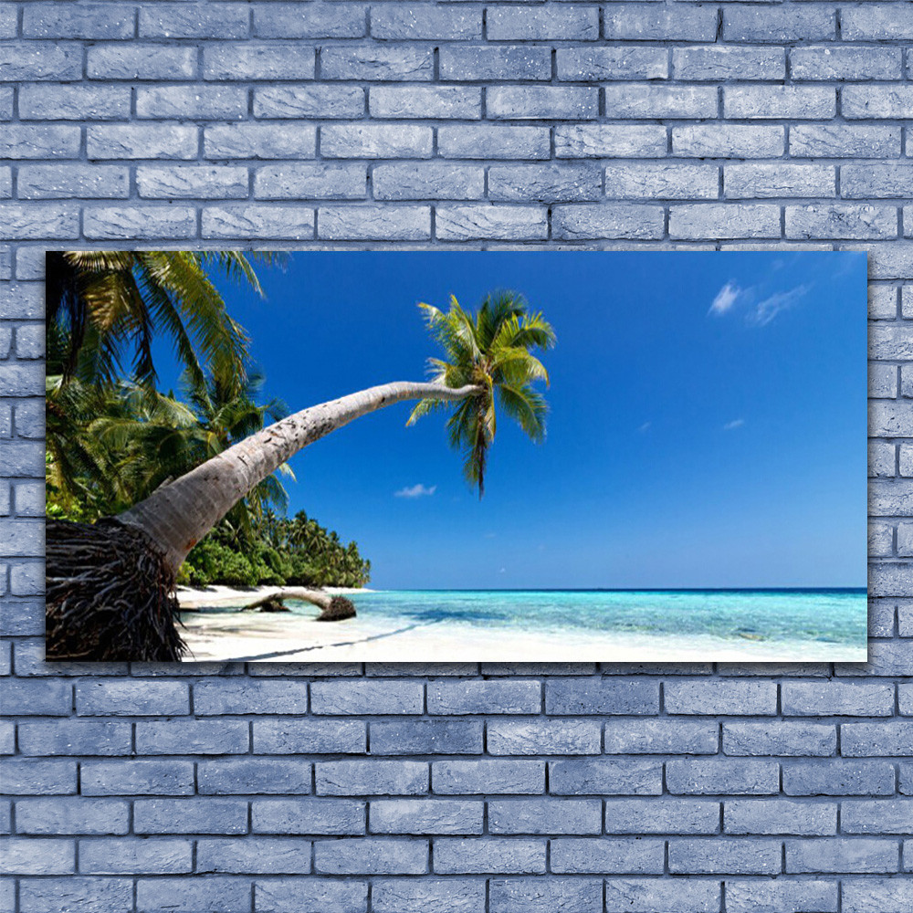 Tableau en Plexiglas brillant 140x70 paysage de plage résistant aux UV