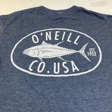 O'NEILL CO USA FISH TEE T SHIRT Sz Mens M Blue surf wear