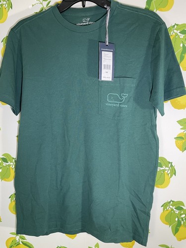 Vineyard Vines Vintage Whale Pocket Tee XS Relaxed Fit Charleston Green NWT - Picture 2 of 5