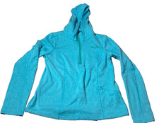 Fila Sport 1/2 Zip Turquoise Hoody,  Missing Hood Drawstring , Size Medium