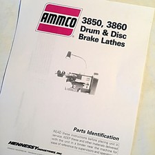 Ammco Parts Identification Manual 3850 3860 Drum & Disc Brake Lathes