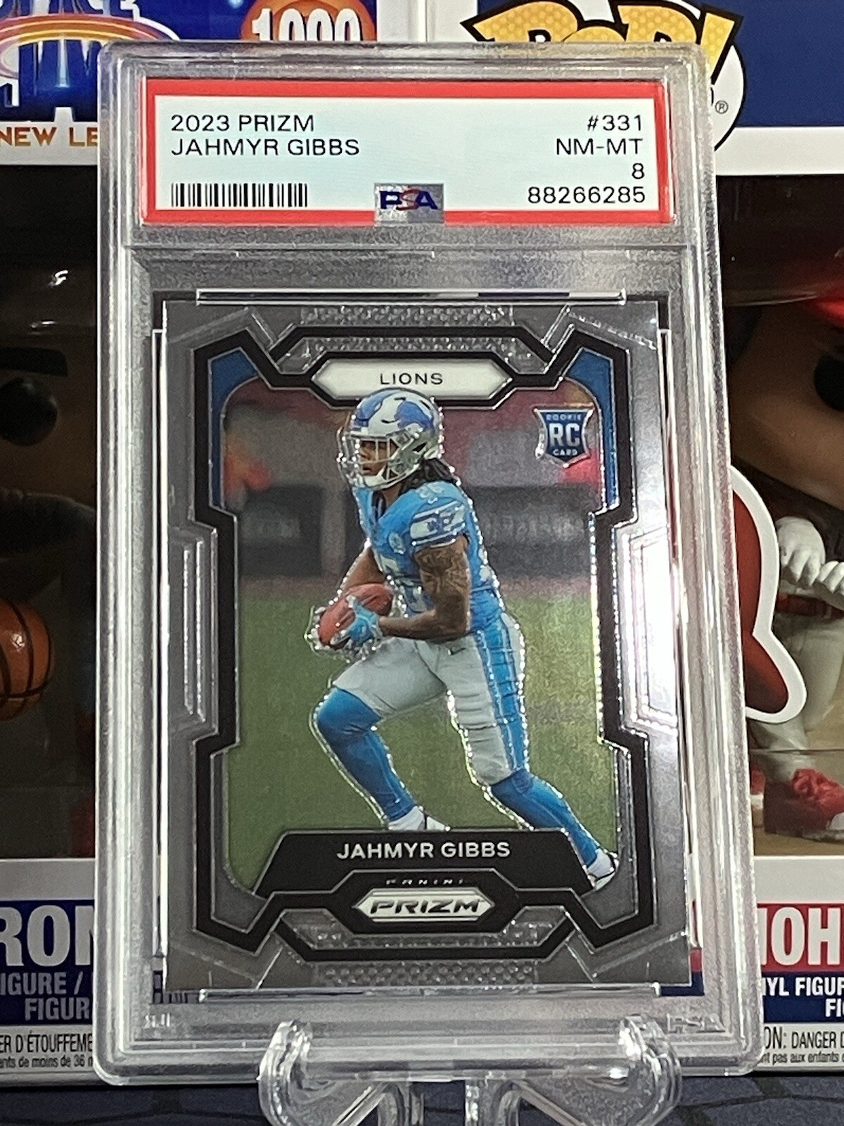 2023 Panini Prizm Jahmyr Gibbs #331 Lions Rookie PSA 8