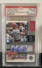 2005 Ultimate Collection  /10 Carlton Fisk Auto SSP Red Sox PSA 9
