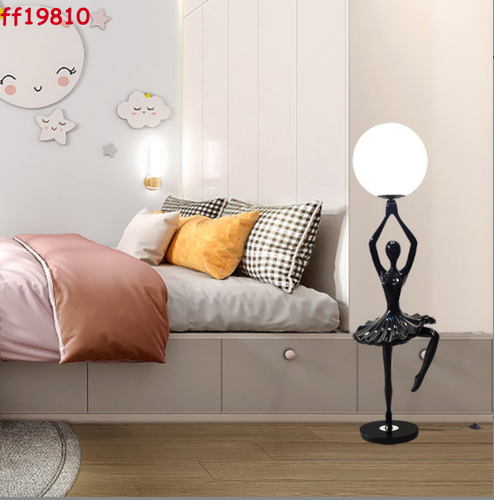 Nordic Living Room Floor Lamp Retro Round Ball Acrylic Ballet Girl Light Decor - Picture 3 of 5