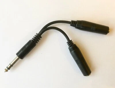 SILVERLINE AUDIO V-Drum Y-Cable Splitter for Roland - 1X Male Stereo TRS to 2X Female Mono TS