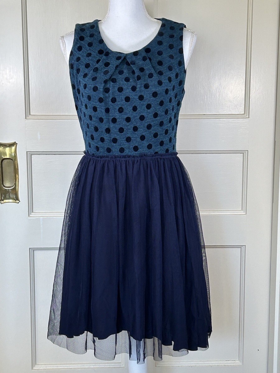 anthropologie blue tulle dress Anthropologie Orla Square Neck Tulle Midi Dress in Blue