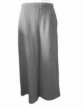 Vtg Ralph Lauren Maxi Skirt Gray Wool Crepe Sz 10 A-Line Pockets Classic