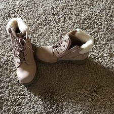 Girls USED Dolce Vita pink zipper side lace up bootie w/fur sz 1 rexlee