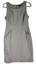 J. CREW Sheath Classic Dress - Women's Size 6 - Gray - 100% Cotton - Business