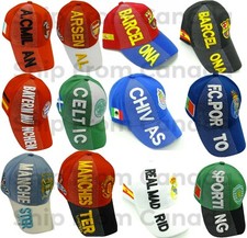 High Quality Soccer Team Baseball 3D Hat Cap with Flag - Embroidered -Adjustable