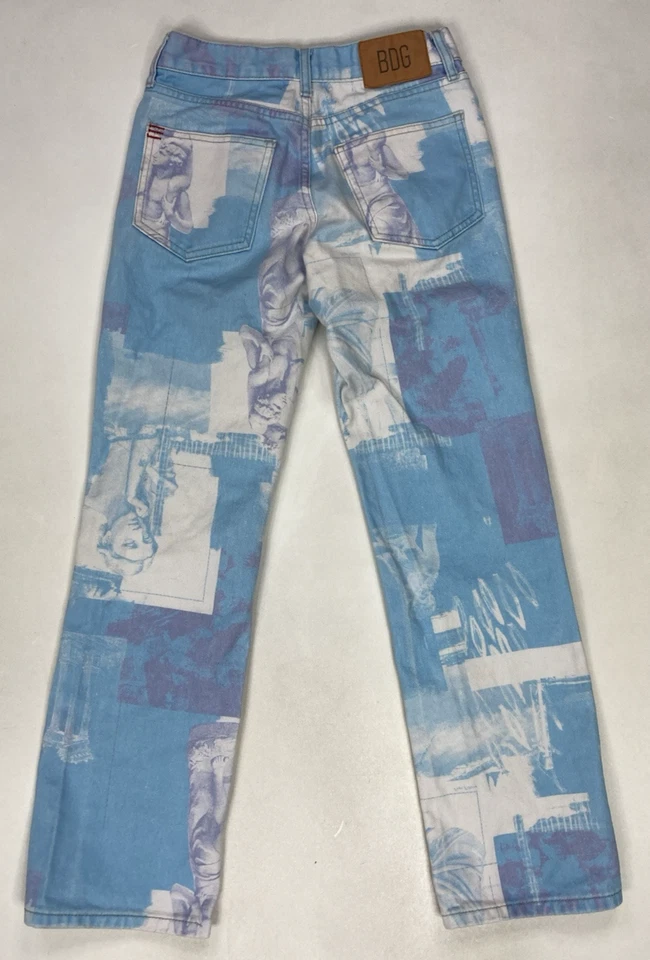 Pantalones de mezclilla BDG Urban Outffiters vaquera estampado renacentista para mujer talla 24 x 30 Foto 3 de 4