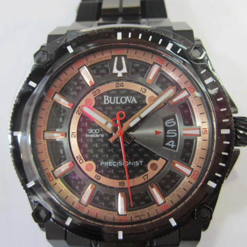 BULOVA PRECISIONIST MEN S WATCH CHRONO ALL S S BLACK ORIGINAL