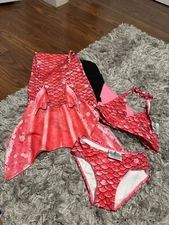 Sun Tails Keiki Monofin Mermaid Tail And Bikini For Child Sized Large 8/10,10