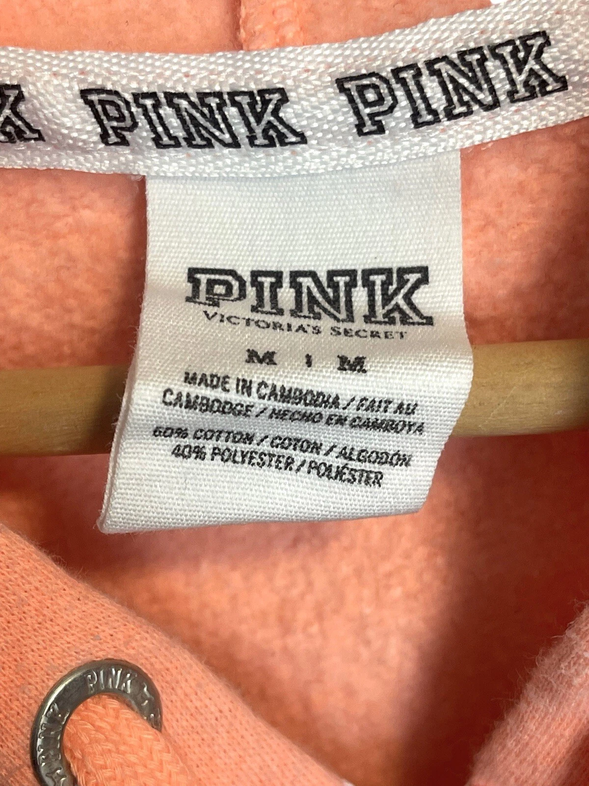 UNDERCOVER Felpa con cappuccio Victoria's Secret ROSA full zip arancione taglia media