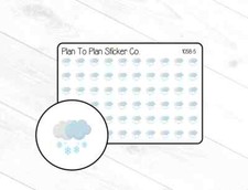 1058-5 Snow Weather Trackers Planner Stickers.