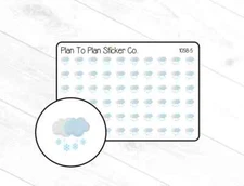 1058-5~~ Snow Weather Trackers Planner Stickers.
