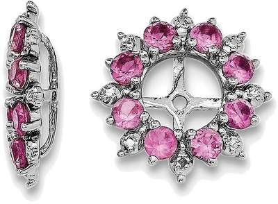 925 Sterling Silver Rhodium-plated Polished & Textured Diamond Earring Jacket 925 Sterling Silver Rhodium-plated Polished & Textured Diamond Earring Jacket