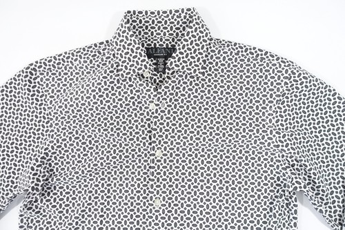 Alfani Geo Estampado Gris Blanco Reg 14-14.5 32-33 Elástico Botón Frontal Camisa - Imagen 3 de 8