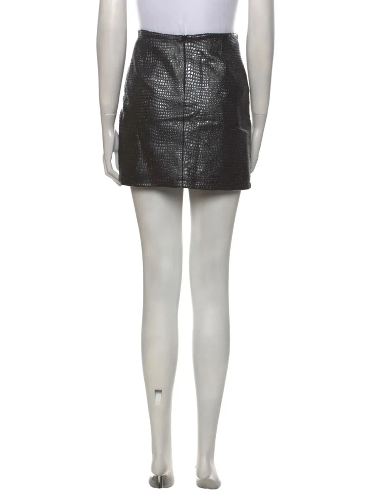 Falda recta Versus Versace para mujer XL negra con estampado de piel de serpiente elástica cremallera trasera Foto 3 de 3