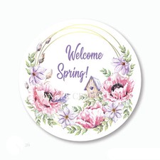 Pretty Happy Spring Flowers and Birdhouse Scrapbook Stickers Envelope Seals