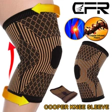 Copper Knee Support Compression Brace Sleeve Socks Arthritis Pain Relief Sport 