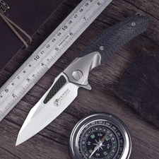 Kevin Venom Attacker Carbon Fiber Titanium Handle M390 Blade Pocket Folder Knife