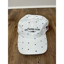TPC Piper Glen Adjustable Strapback Golf Hat Stars White Flag USA NWT Imperial