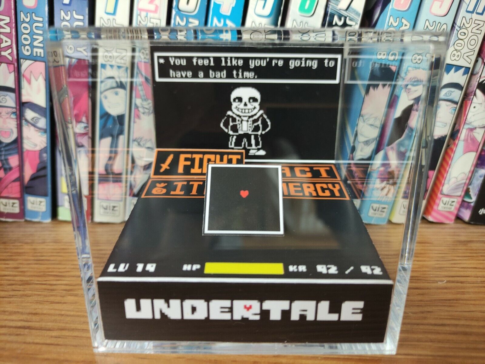 Undertale Frisk Sans Battle Handmade Diorama - Retro Gaming Cube - Fanart